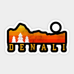 denali national park retro vintage mountains Sticker